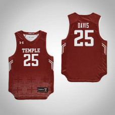 Youth Red Temple Owls #25 Mia Davis Jersey