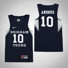 Youth BYU Cougars #10 Ryan Andrus Navy College Basketball Jersey