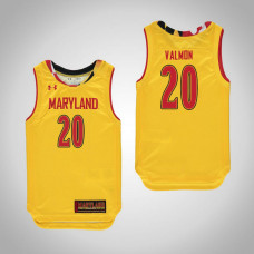 Youth Maryland Terrapins #20 Travis Valmon Yellow College Basketball Jersey