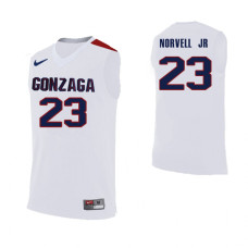 		Gonzaga Bulldogs #23 Zach Norvell Jr. White College Basketball Jersey