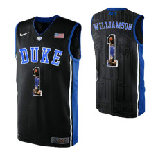 		Duke Blue Devils #1 Zion Williamson Black College Basketball Jersey