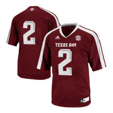 Texas A&M Aggies #2 Johnny Manziel Red Authentic College Football Jersey