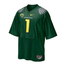 Oregon Ducks #1 Fan Green With PAC-12 Patch Replica College Football Jersey