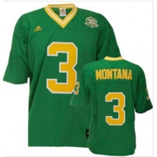 Kid's Notre Dame Fighting Irish #3 Joe Montana Green Replica College Football Jersey