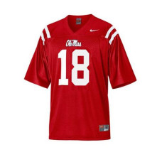 Ole Miss Rebels #18 Archie Manning Red Authentic College Football Jersey