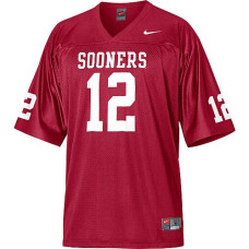Oklahoma Sooners #12 Landy Jones Red Authentic College Football Jersey