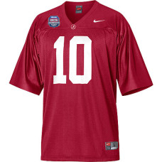 Alabama Crimson Tide #10 AJ McCarron Red Authentic With 2012 BCS Championship Patch College Football Jersey