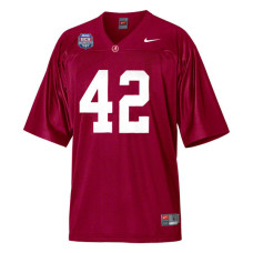 Alabama Crimson Tide #42 Eddie Lacy Red Authentic With 2012 BCS Championship Patch College Football Jersey