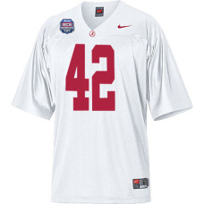 Alabama Crimson Tide #42 Eddie Lacy White Authentic With 2012 BCS Championship Patch College Football Jersey