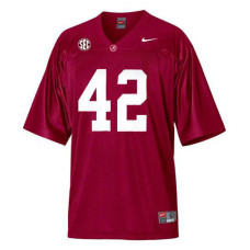 Alabama Crimson Tide #42 Eddie Lacy Red With SEC Patch Replica College Football Jersey
