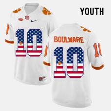 YOUTH - Clemson Tigers #10 Ben Boulware White College Football Jersey