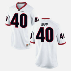 Georgia Bulldogs #40 Theron Sapp White College Football GAME Jersey