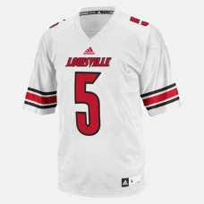 Louisville Cardinals #5 Teddy Bridgewater White College Football Jersey