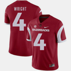 Arkansas Razorbacks #4 Jarius Wright Cardinal College Football GAME Jersey