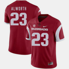 Arkansas Razorbacks #23 Lance Alworth Cardinal College Football GAME Jersey