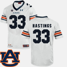 Auburn Tigers #33 Will Hastings White College Football Jersey