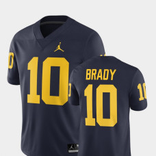 Michigan Wolverines #10 Tom Brady Navy College Football GAME Jersey