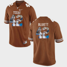 Texas Longhorns #42 Caleb Bluiett Brunt Orange College Football Jersey