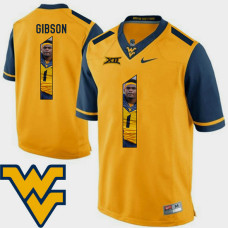 West Virginia Mountaineers #1 Shelton Gibson Gold College Football Jersey