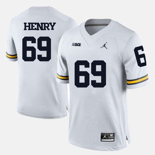 Michigan Wolverines #69 Willie Henry White College Football Jersey