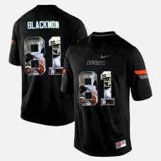 Oklahoma State Cowboys and Cowgirls #81 Justin Blackmon Black College Football Jersey