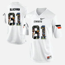 Oklahoma State Cowboys and Cowgirls #81 Justin Blackmon White College Football Jersey