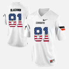 Oklahoma State Cowboys and Cowgirls #81 Justin Blackmon White College Football Jersey