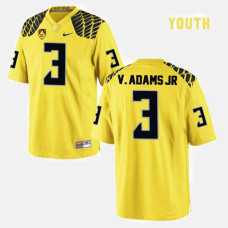 YOUTH - Oregon Ducks #3 Vernon Adams Yellow College Football Jersey