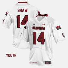 YOUTH - South Carolina Gamecocks #14 Connor Shaw White College Football Jersey