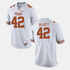 Texas Longhorns #42 Caleb Bluiett White College Football Jersey